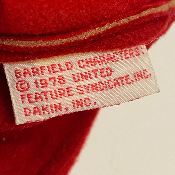 Vintage 1978 Garfield Cat Pookie Bear Stuff It Christmas Holiday Red 15”Stocking - Picture 7 of 10